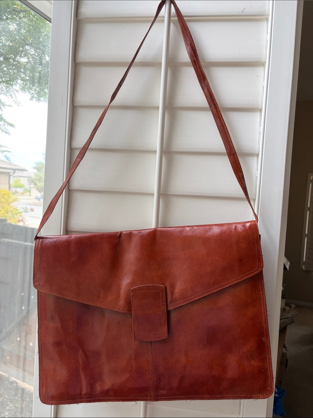 Classic Brown Leather Messenger Bag Made in India